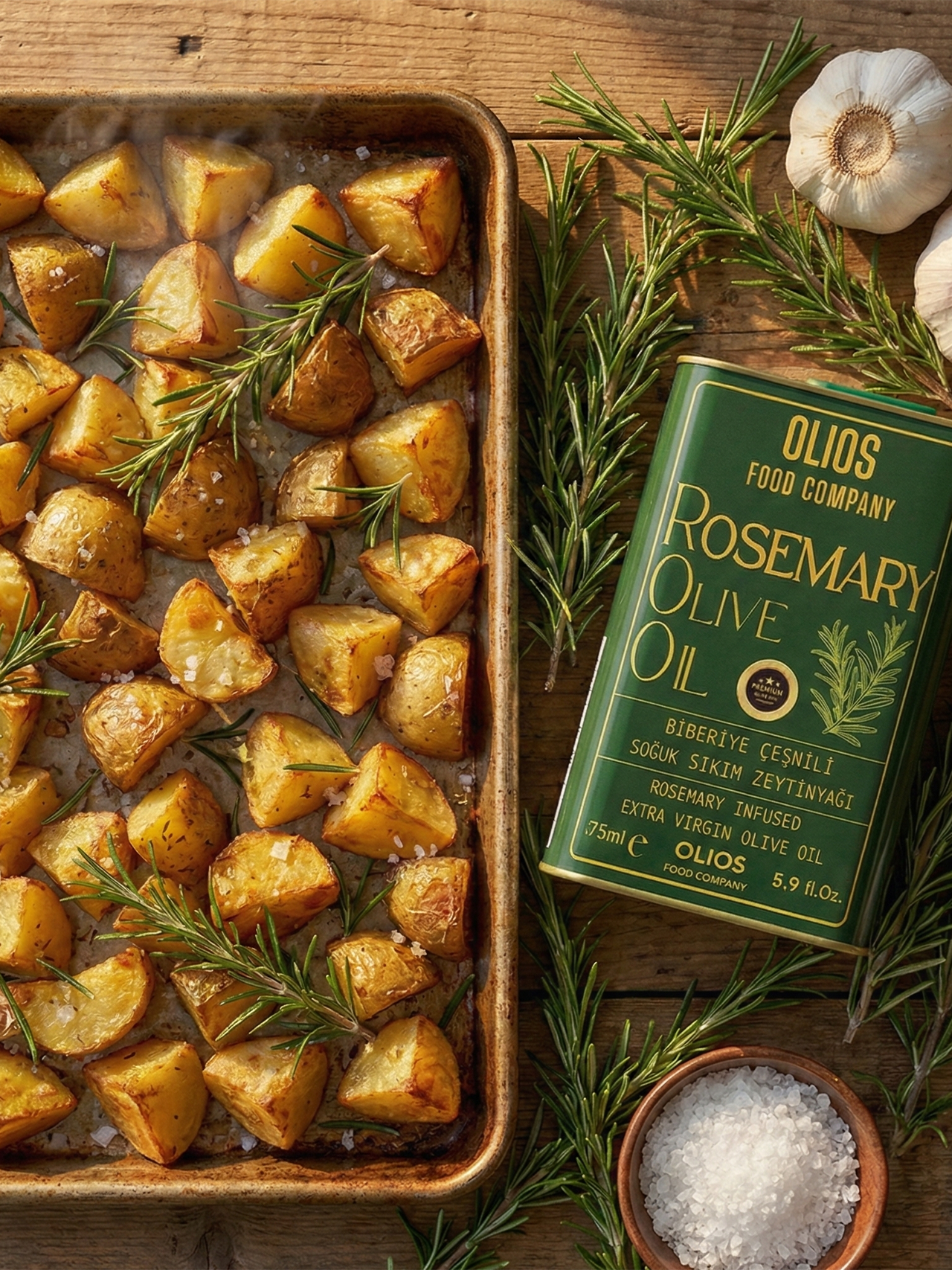 Altın Sarısı Çıtır: Biberiye Aromalı Fırın Patates